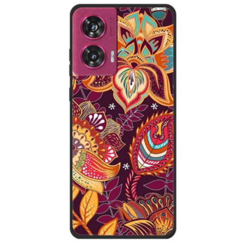 Cover Motorola Edge 50 Fusion Gyldne Blomster Af Cercis