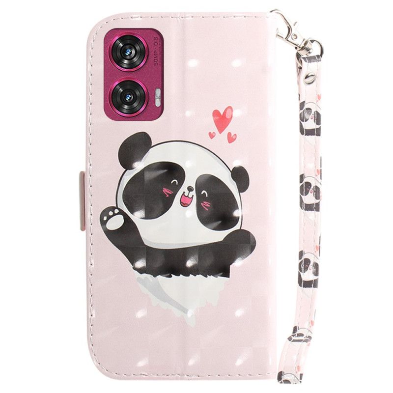 Flip Cover Motorola Edge 50 Fusion Panda Love Med Rem