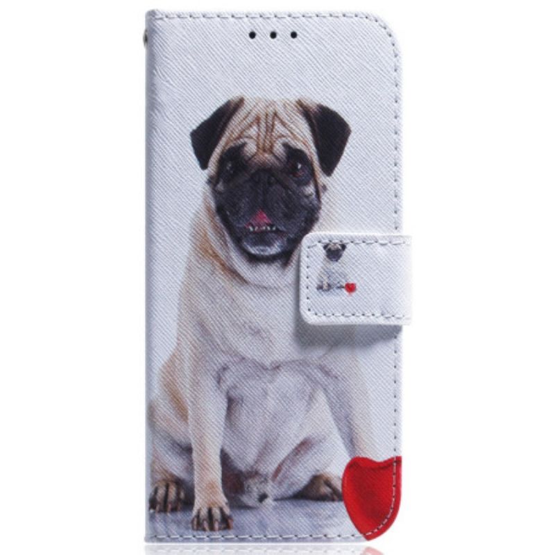 Læder Cover Honor 200 Telefon Etui Mops Hund