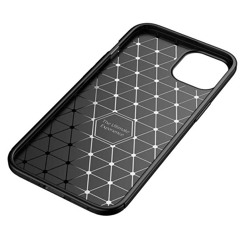 Cover iPhone 13 Fleksibel Kulfibertekstur