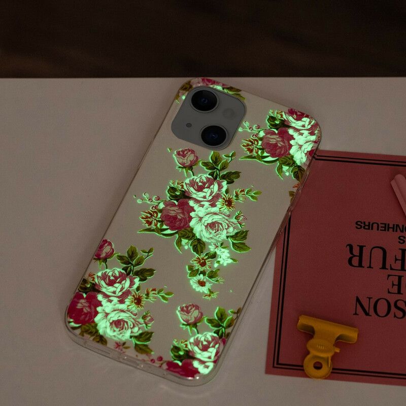 Cover iPhone 13 Fluorescerende Liberty-blomster