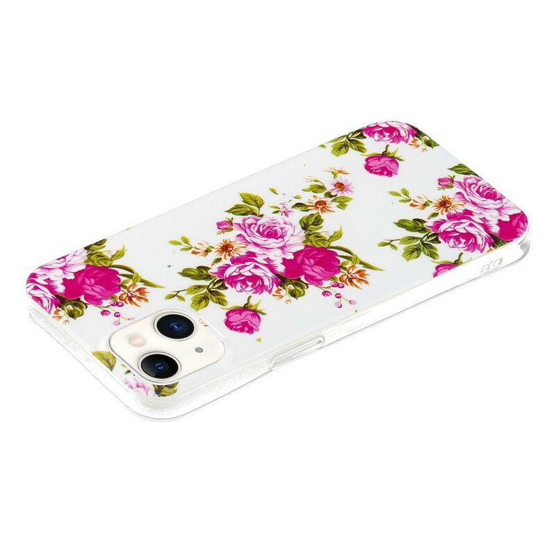 Cover iPhone 13 Fluorescerende Liberty-blomster