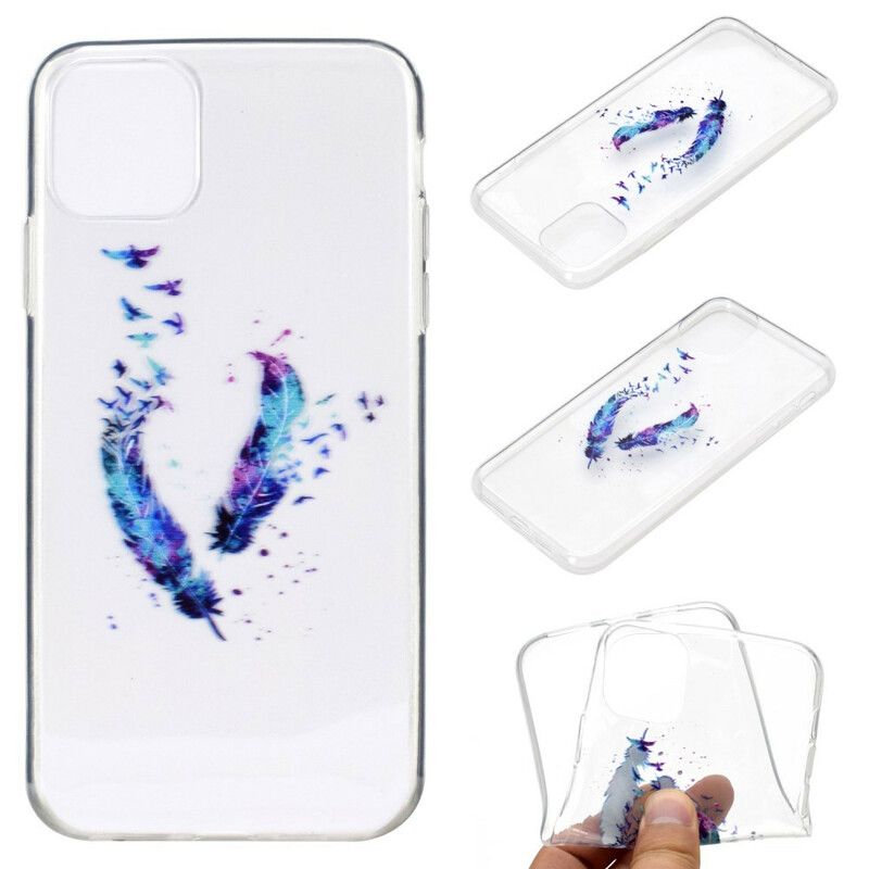 Cover iPhone 13 Gennemsigtige Fjer