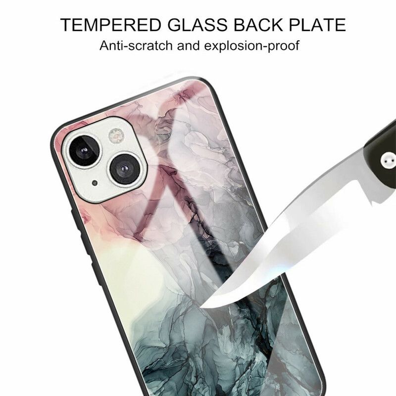 Cover iPhone 13 Marmor Hærdet Glas