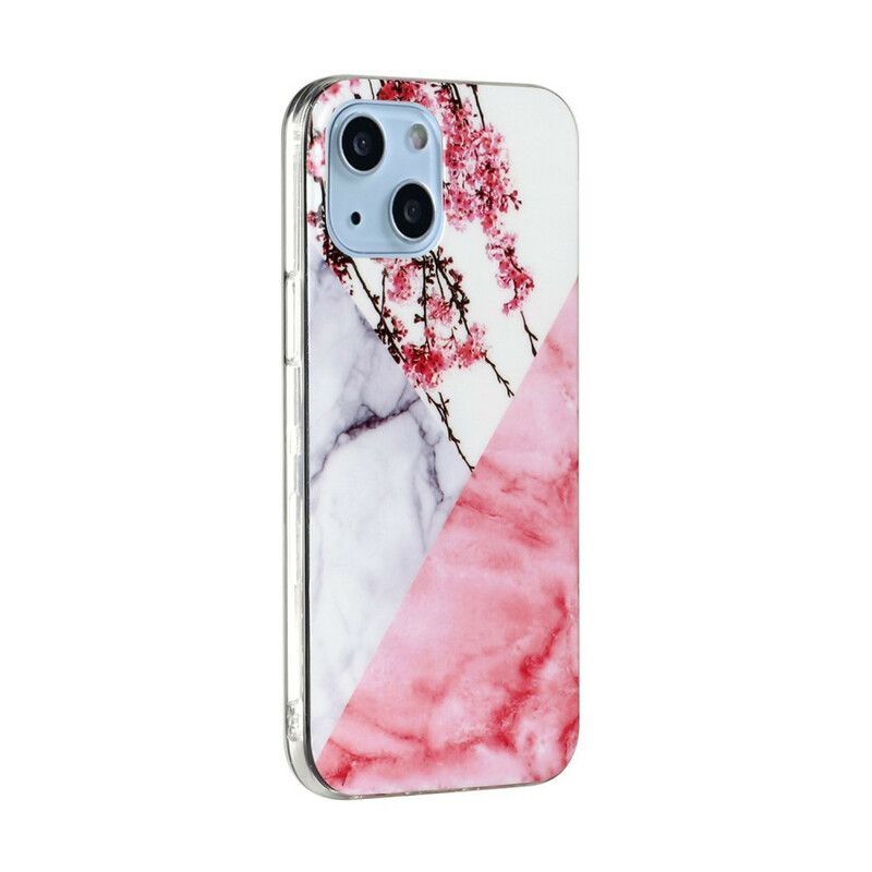 Cover iPhone 13 Marmorerede Blommeblomster