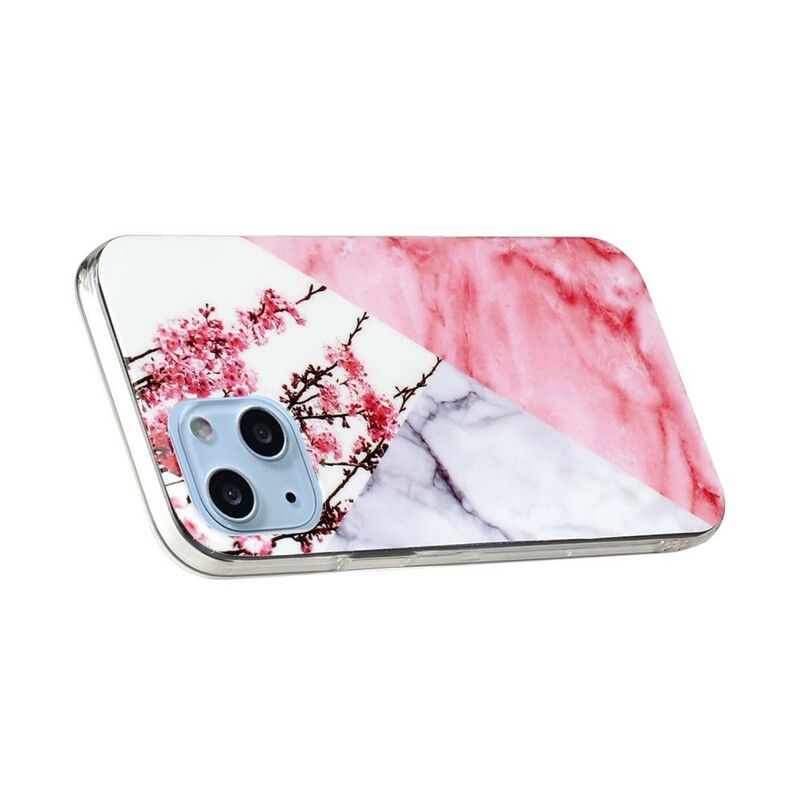 Cover iPhone 13 Marmorerede Blommeblomster