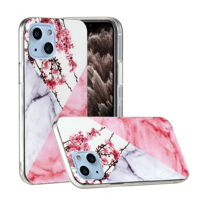 Cover iPhone 13 Marmorerede Blommeblomster