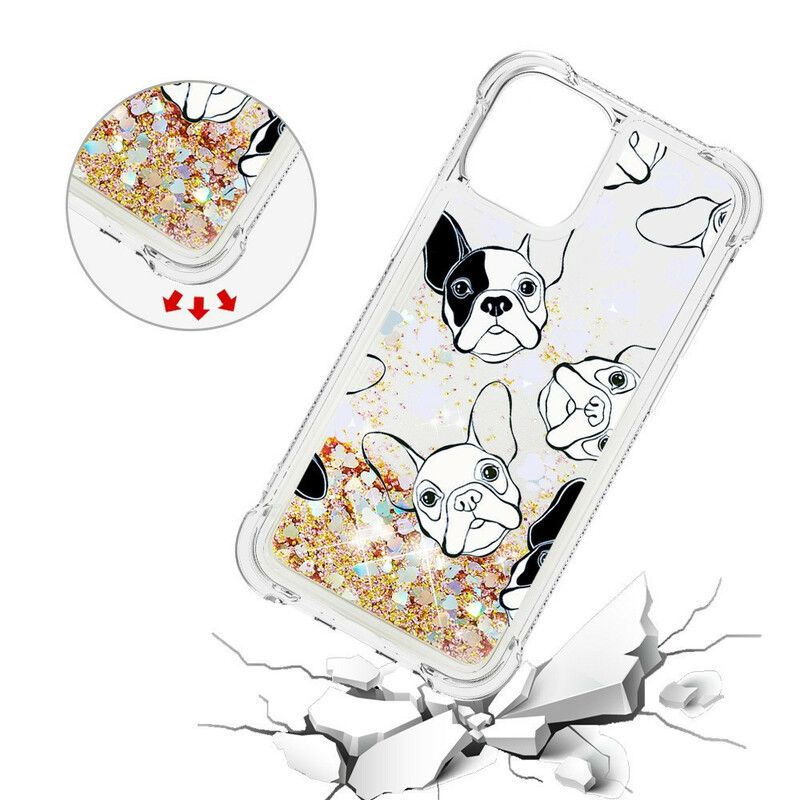 Cover iPhone 13 Mr Hunde Pailletter