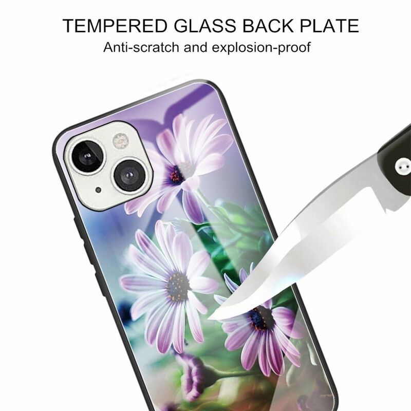 Cover iPhone 13 Realistiske Blomster Af Hærdet Glas