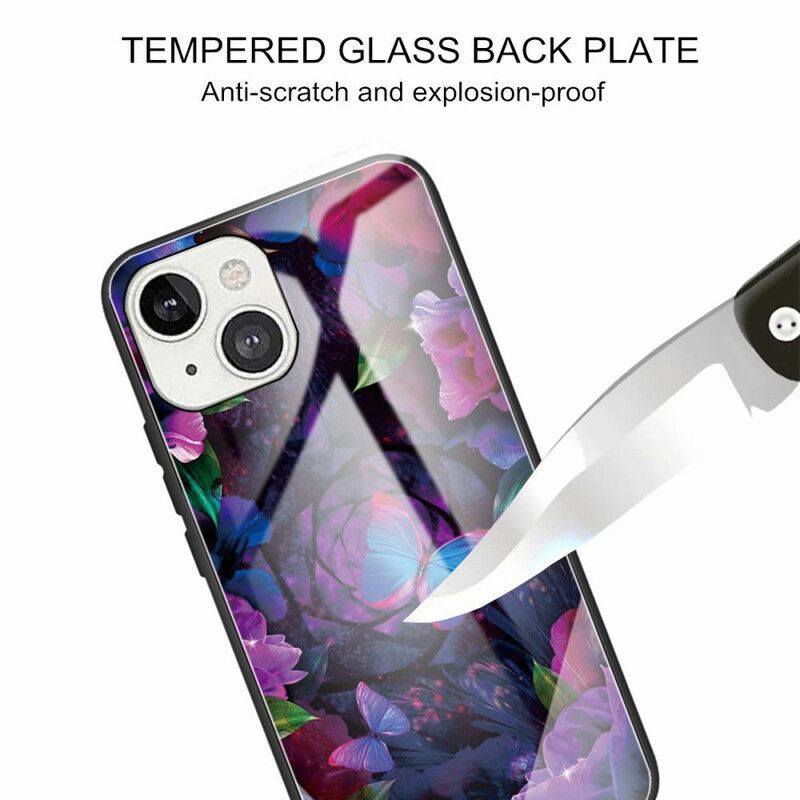 Cover iPhone 13 Sommerfuglevariation Af Hærdet Glas