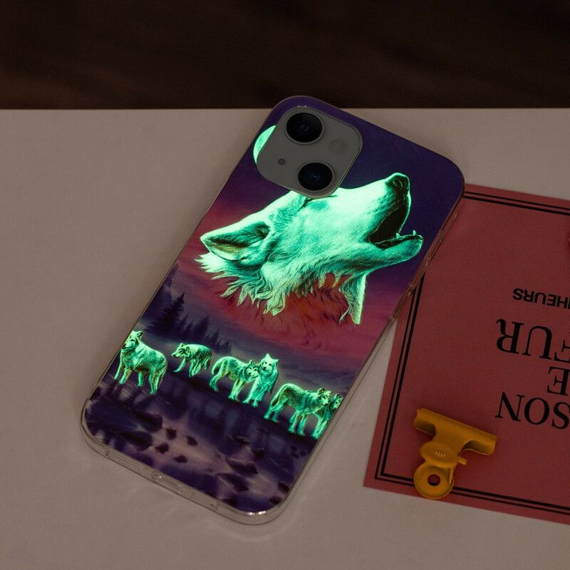 Cover iPhone 13 Telefon Etui Fluorescent Wolf Series