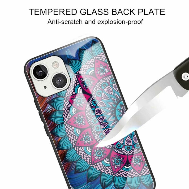 Cover iPhone 13 Telefon Etui Mandala Af Hærdet Glas