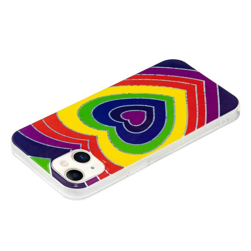 Cover iPhone 13 Telefon Etui Psykedelisk Hjerte