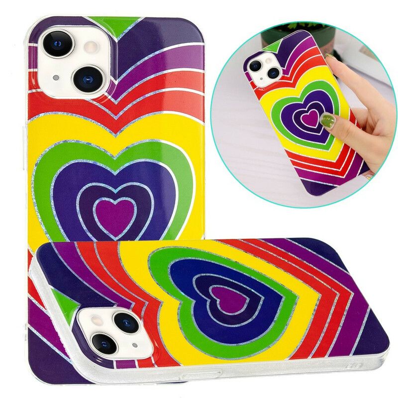 Cover iPhone 13 Telefon Etui Psykedelisk Hjerte