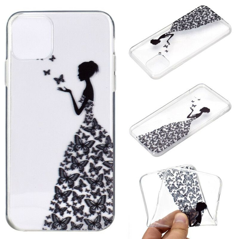 Cover iPhone 13 Transparent Butterflies Dress