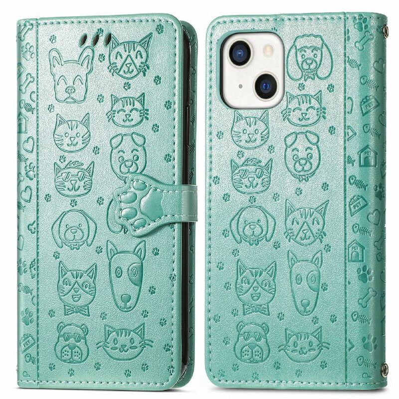 Flip Cover iPhone 13 Animerede Dyr