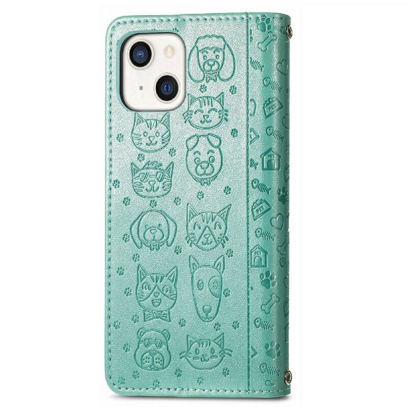 Flip Cover iPhone 13 Animerede Dyr