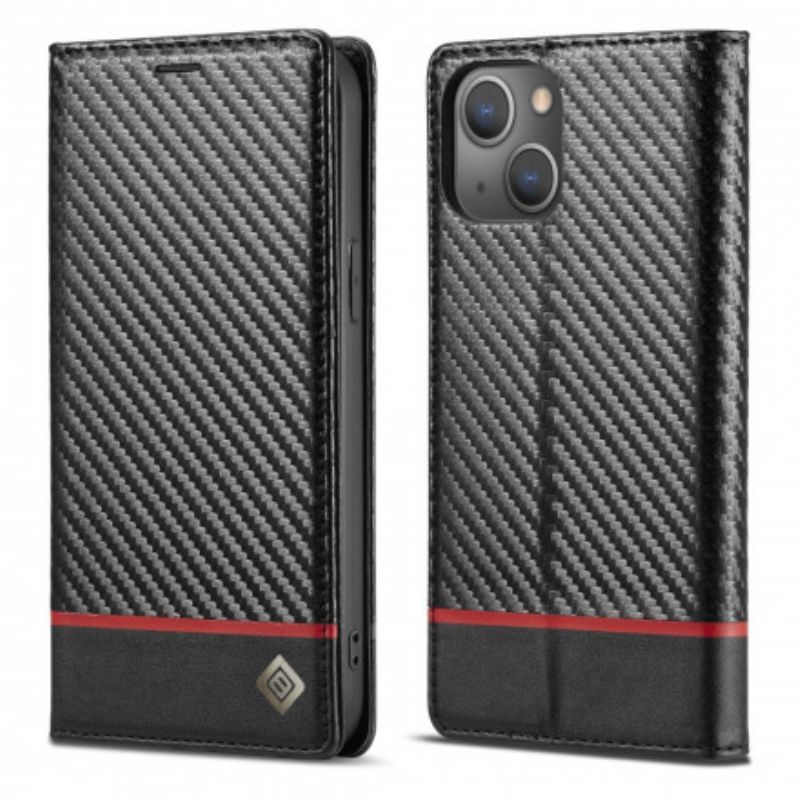 Flip Cover iPhone 13 Carbon Fiber Lc.imeeke