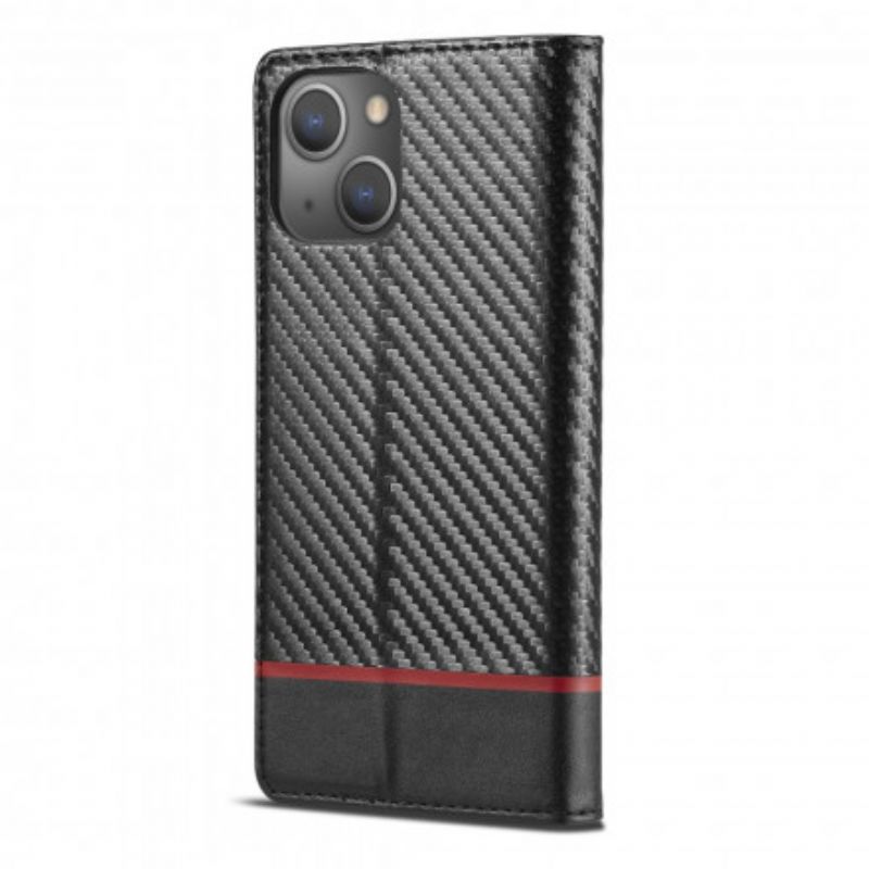 Flip Cover iPhone 13 Carbon Fiber Lc.imeeke