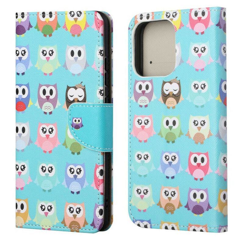 Flip Cover iPhone 13 Flere Ugler