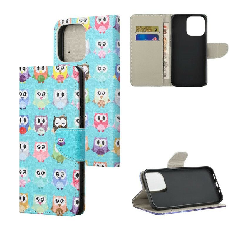 Flip Cover iPhone 13 Flere Ugler