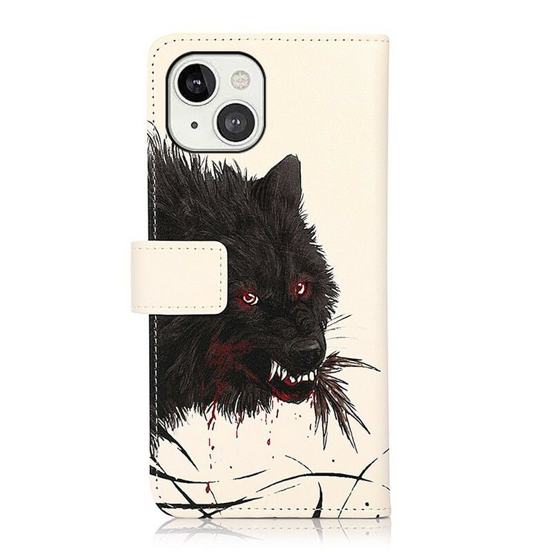 Flip Cover iPhone 13 Hungry Wolf