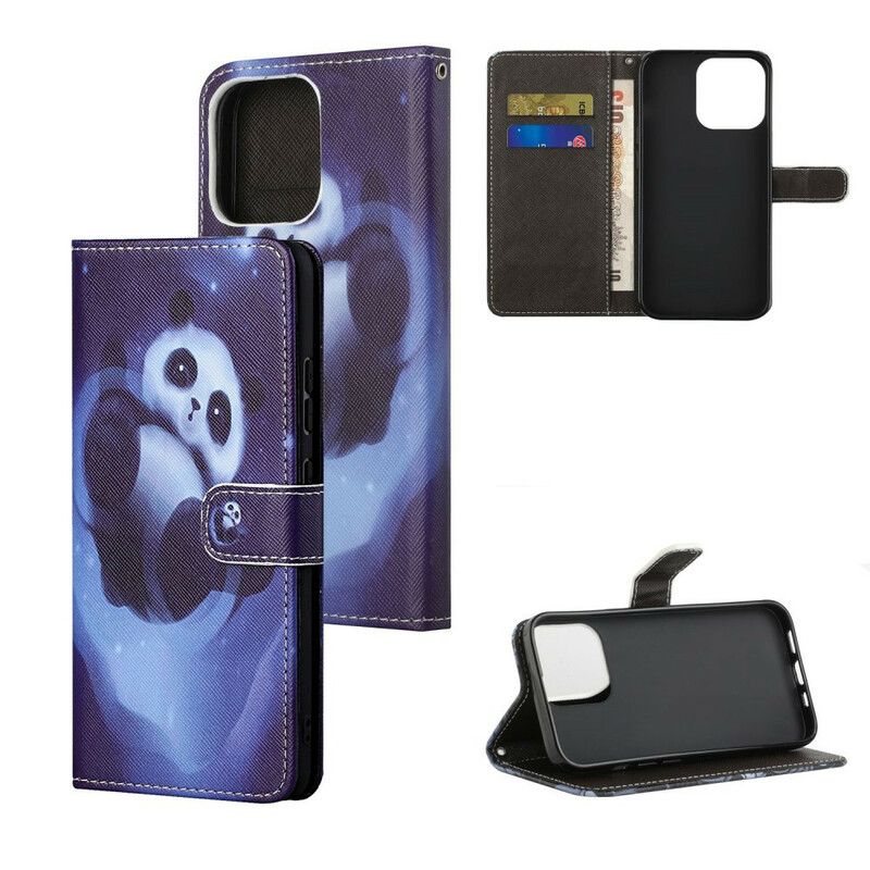 Flip Cover iPhone 13 Panda Space