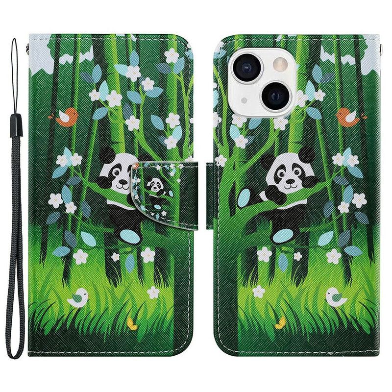 Flip Cover iPhone 13 Panda Walk