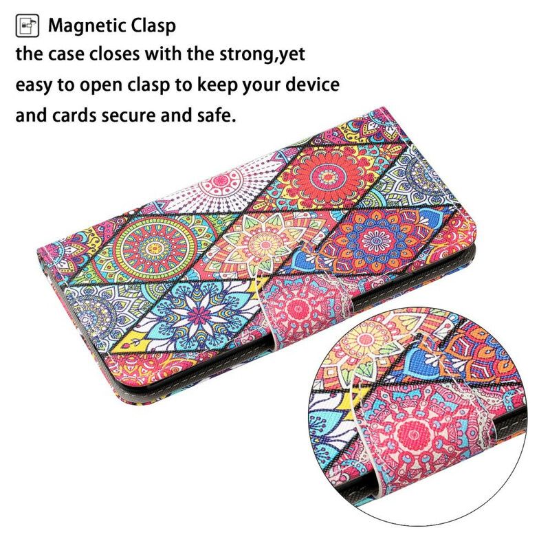 Flip Cover iPhone 13 Patchwork Med Rem