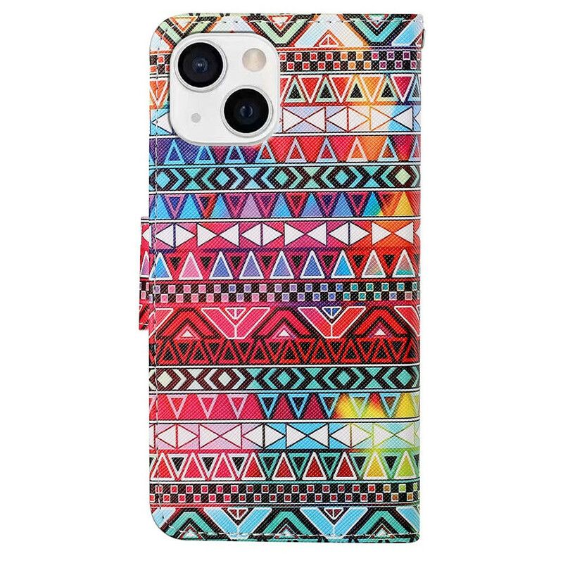 Flip Cover iPhone 13 Patchwork Med Rem