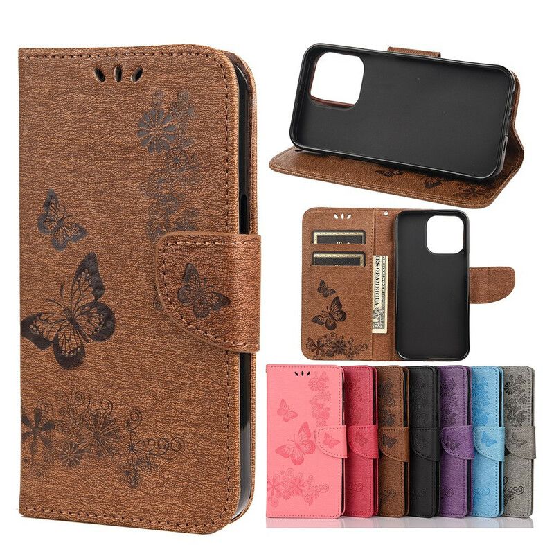 Flip Cover iPhone 13 Splendid Strap Sommerfugle