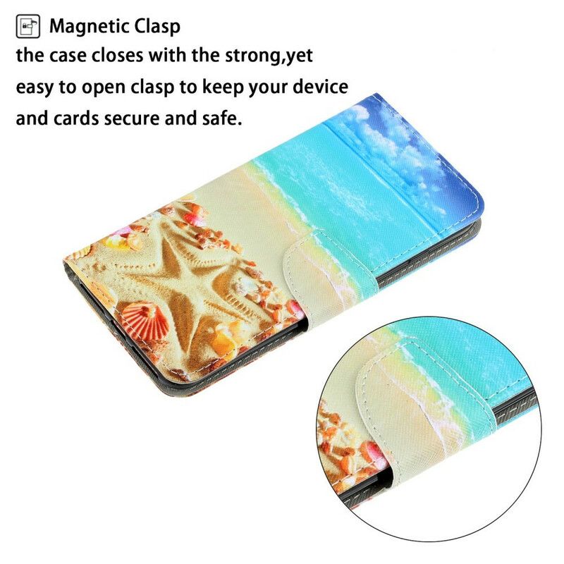 Flip Cover iPhone 13 Strappy Beach