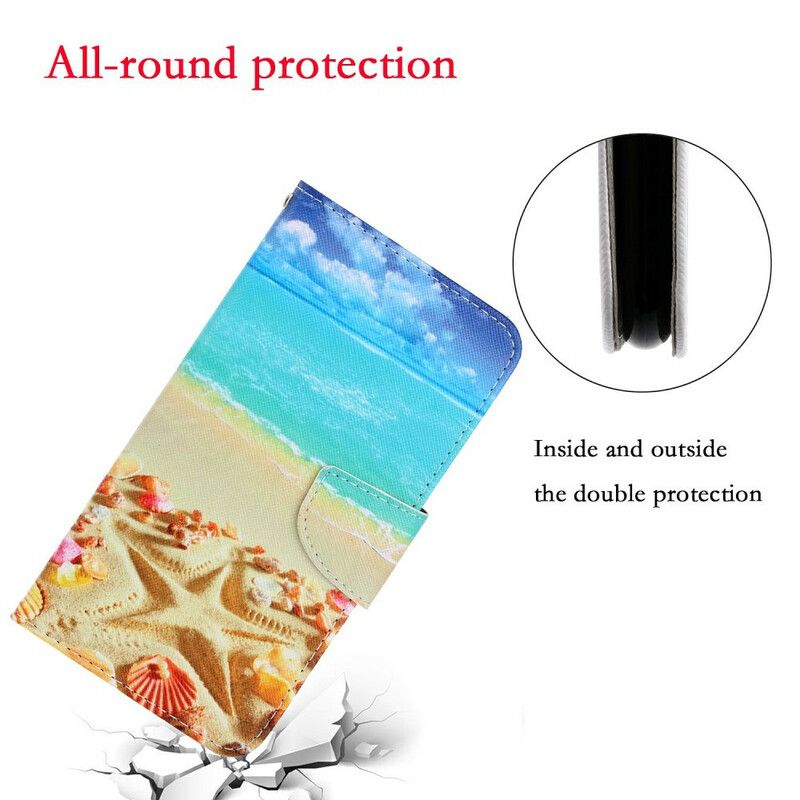 Flip Cover iPhone 13 Strappy Beach