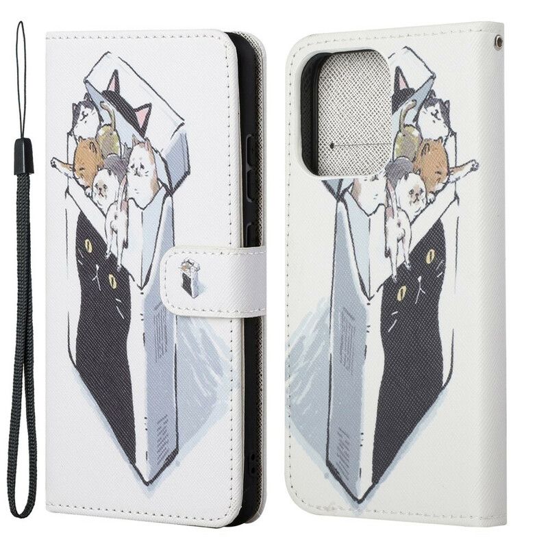 Læder Cover iPhone 13 Telefon Etui Levering Thong Cats