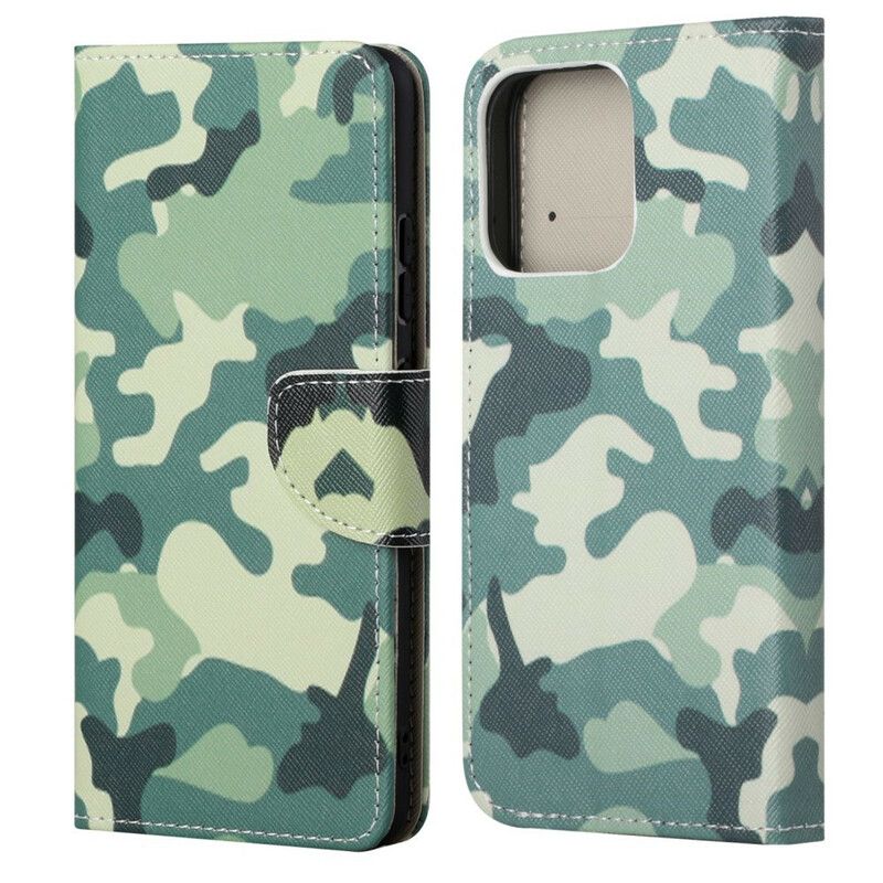 Læder Cover iPhone 13 Telefon Etui Militær Camouflage