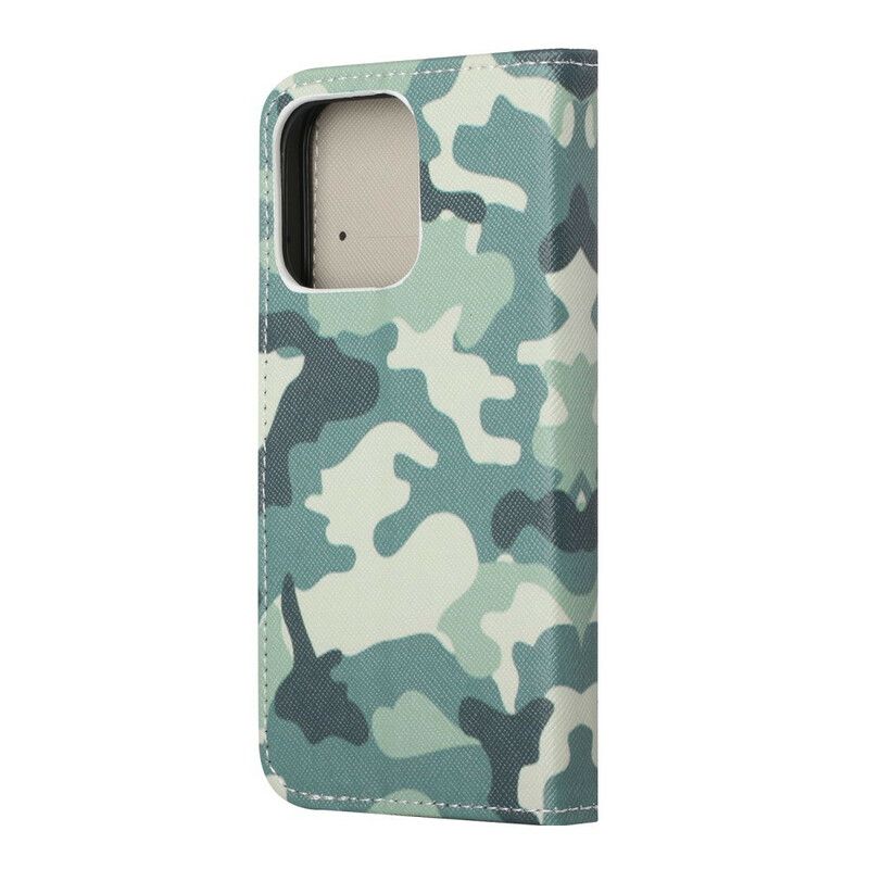 Læder Cover iPhone 13 Telefon Etui Militær Camouflage