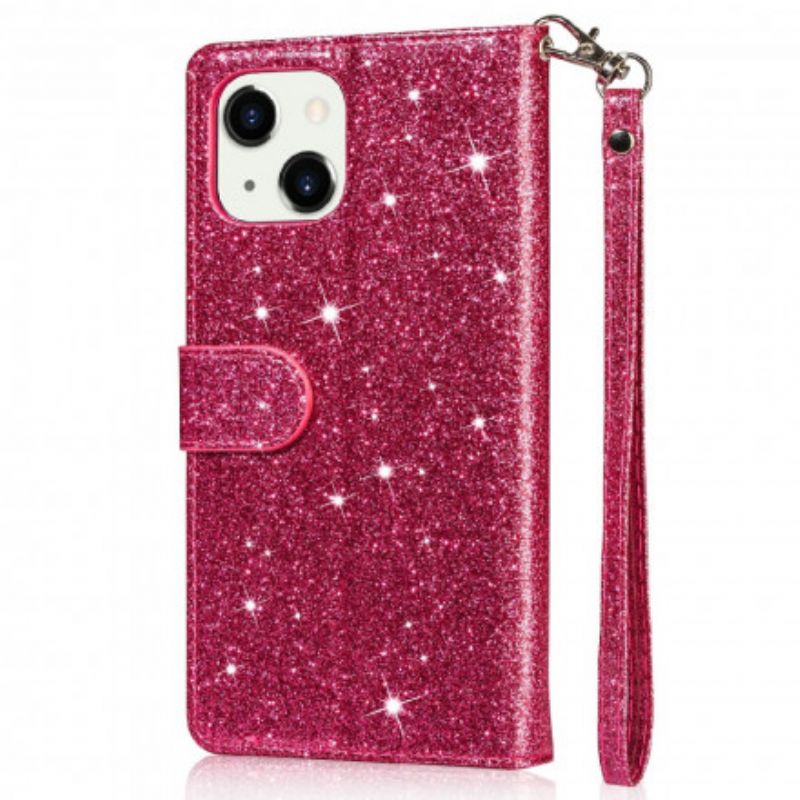 Læder Cover iPhone 13 Telefon Etui Sequin Møntpung