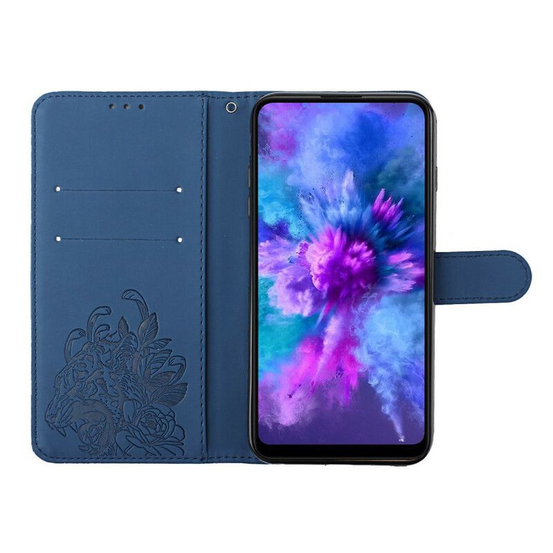 Læder Cover iPhone 13 Telefon Etui Tiger Barokrem