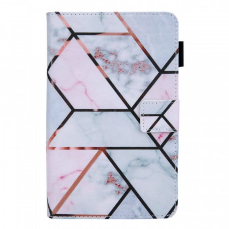 Flip Cover Samsung Galaxy Tab A8 (2021) Geometrisk Marmor