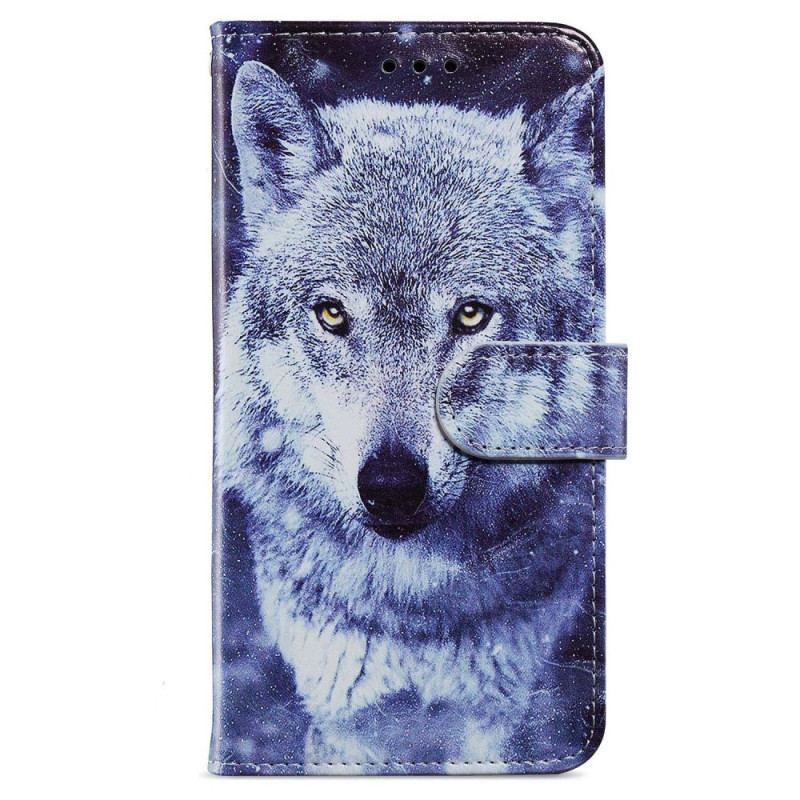 Flip Cover iPhone 15 Plus Med Snor Lanyard Wolves