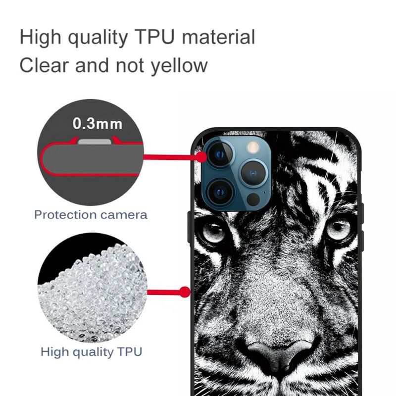 Cover iPhone 13 Pro Max Black And White Tiger