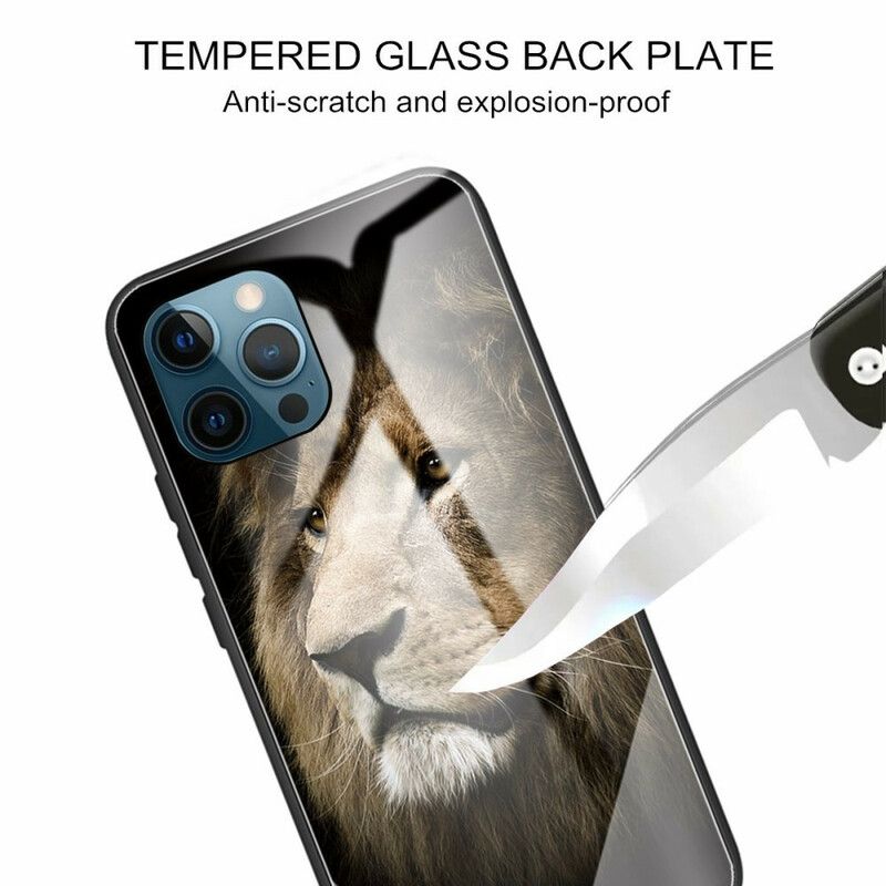 Cover iPhone 13 Pro Max Løvehoved Af Hærdet Glas