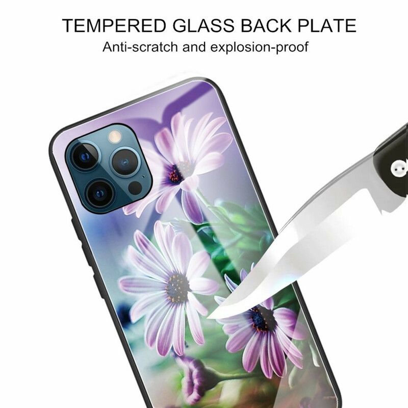 Cover iPhone 13 Pro Max Realistiske Blomster Af Hærdet Glas