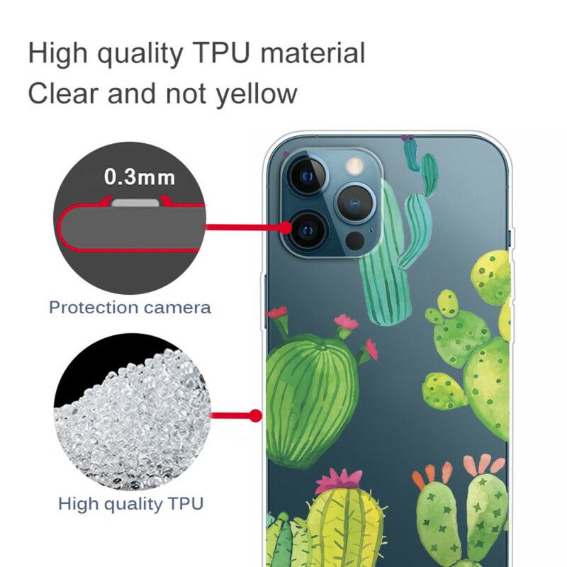 Cover iPhone 13 Pro Max Telefon Etui Akvarelkaktus