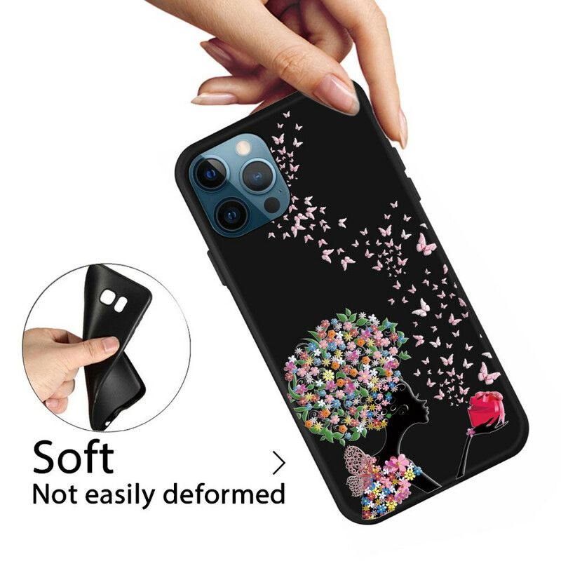 Cover iPhone 13 Pro Max Telefon Etui Blomsterhoved Kvinde