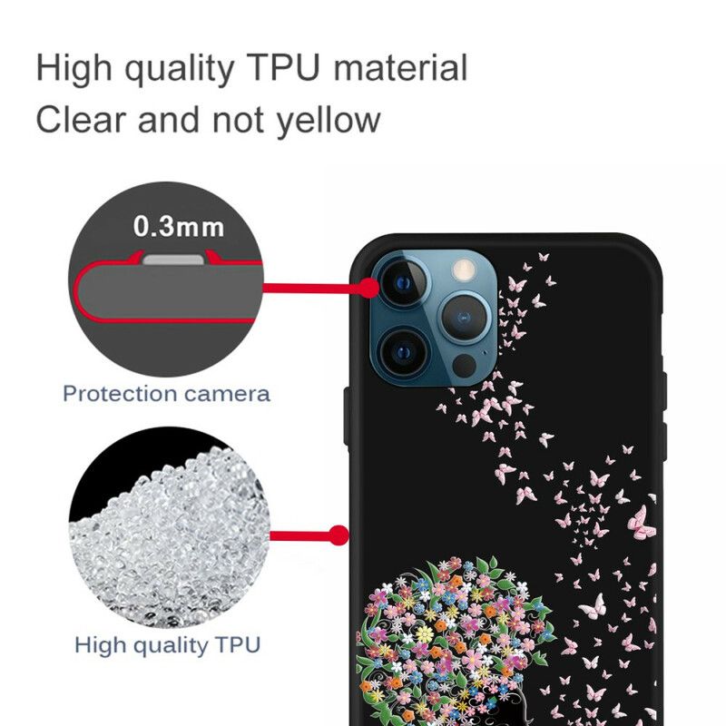 Cover iPhone 13 Pro Max Telefon Etui Blomsterhoved Kvinde