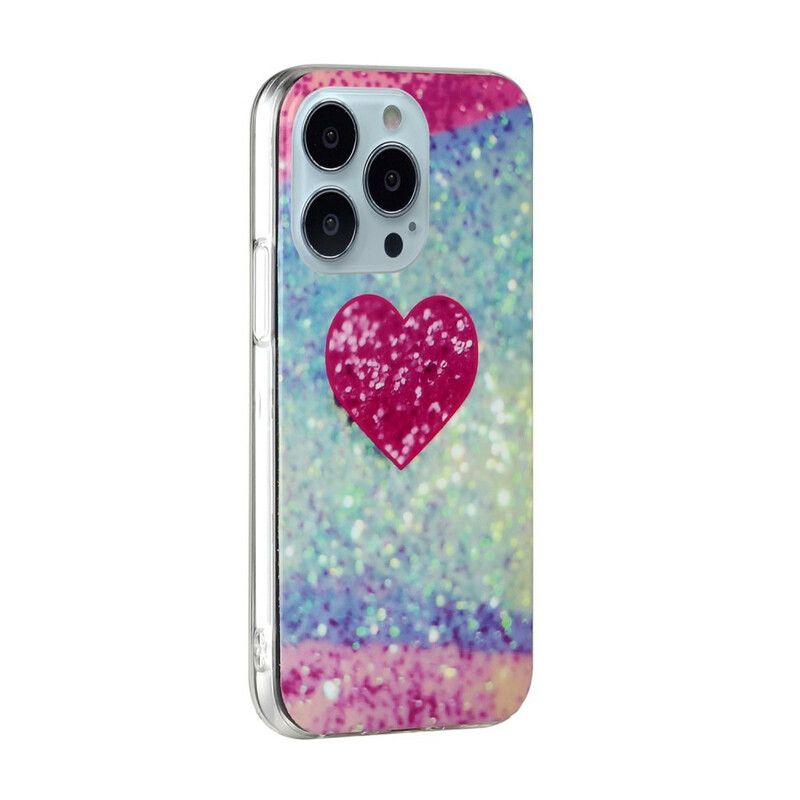 Cover iPhone 13 Pro Max Telefon Etui Glitter Marble