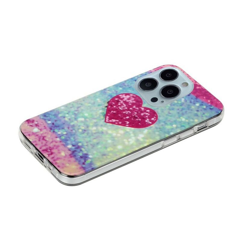 Cover iPhone 13 Pro Max Telefon Etui Glitter Marble