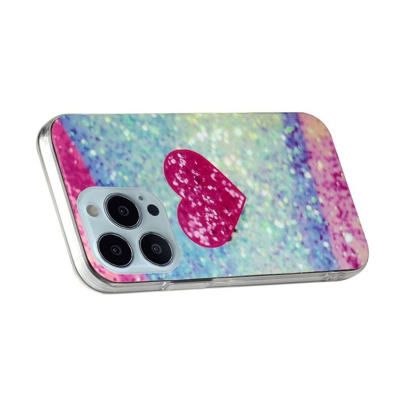 Cover iPhone 13 Pro Max Telefon Etui Glitter Marble