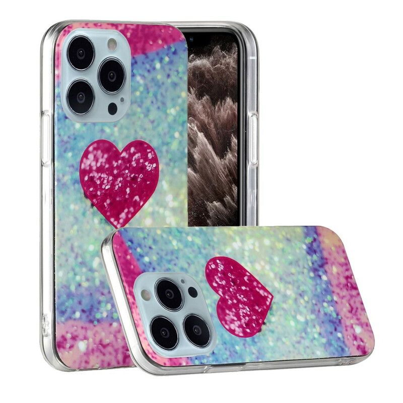 Cover iPhone 13 Pro Max Telefon Etui Glitter Marble